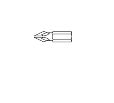 A10632/BIT 1/4"-PZD/RVS-GEHARD/PZD1X25