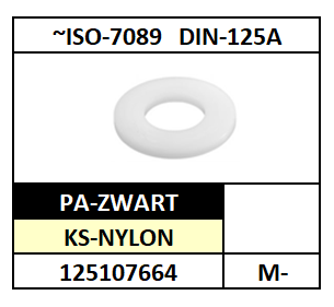 ~ISO7089-D125A/VLAKKE SLUITRING-2XD/KS-NYLON PA6.6-ZWART/M-4