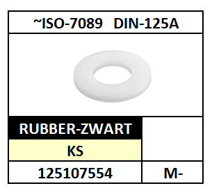 ~ISO7089-D125A/VLAKKE SLUITRING-2XD/KS-RUBBER-ZWART/M-5