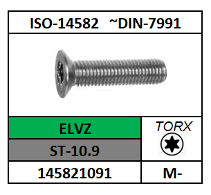 ~ISO10642T-D7991T/CILINDERSCHROEF-TORX-PLVK/ST-10.9-ELVZ/T40-M-8X20
