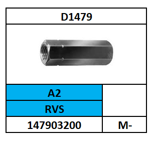 D1479/ZESKANTSPANSCHROEFMOER/RVS-A2/M-6X30