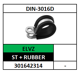 ~D3016D/LEIDINGKLEM PCLIP+INLAGE/W1-ST-ELVZ+RUBBER-ZWART/D3,2-4,8X16