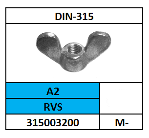 D315/VLEUGELMOER/RVS-A2/M-3