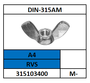 D315AM/VLEUGELMOER-AMERIKAANS MODEL/RVS-A4/M-3