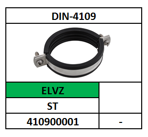 D4109/LEIDINGBEUGEL/ST-ELVZ+RUBBER-ZWART/100-105M-8/M-10
