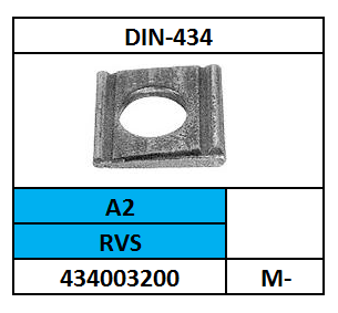 D434/HELLINGSLUITPLAAT 8 %/RVS-A2/M-16