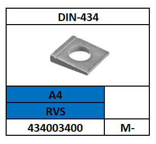 D434/HELLINGSLUITPLAAT 8 %/RVS-A4/M-20