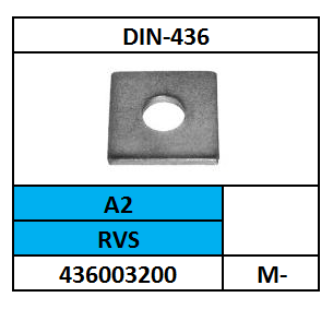 D436/VIERKANTE SLUITPLAAT/RVS-A2/M-16
