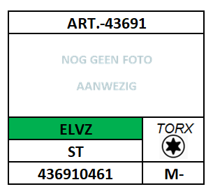 A43691/STOKEIND TORX/ST-4.6-ELVZ/M-4X20