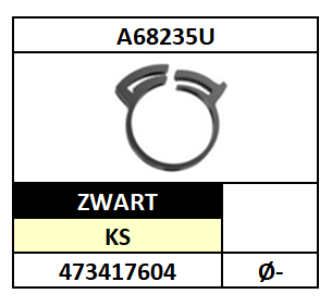 A68235U/SLANGKLEM-TYPE"U"/KS-ZWART/D22-25
