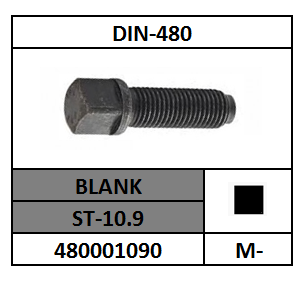 D480/VIERKANTFLENSBOUT KORTE TAP/ST-10.9-BLANK/M-8X16
