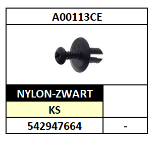 A00113CE/SCHROEFNAGEL/KS-NYLON-ZWART/GD10,5XD21,5X25,4