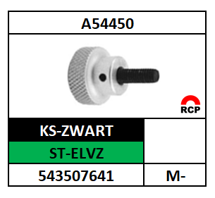 A54350/KARTELGRIPKNOP+DRAADEIND/KS-PA-ZWART+ST-ELVZ/D20-M-6X14