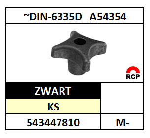 A54344~D6335D/KRUISGRIPKNOP-OPEN/KS-PA-ZWART/D100-M-20