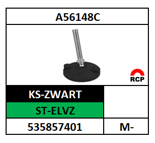 A53585/STELVOET+RUBBER PAD/KS-PA-ZWART+ST-ELVZ/D80-M-12X150