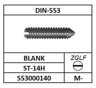 ~ISO7434-D553/STELSCHROEF KEGEL-ZGLF/ST-14H-BLANK/M-1,4X3