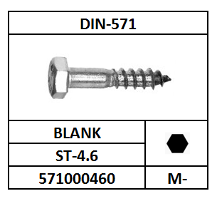 D571/HOUTDRAADBOUT-ZESKANT/ST-4.6-BLANK/6X35