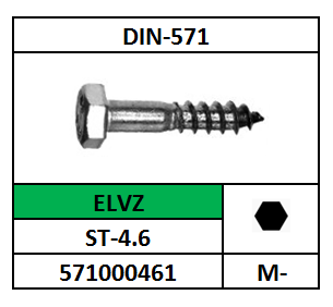 D571/HOUTDRAADBOUT-ZESKANT/ST-4.6-ELVZ/5X20