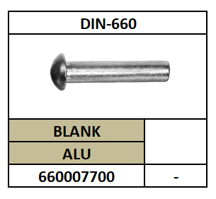 D660-124/KLINKNAGEL-PBK/ALU-BLANK/1X4
