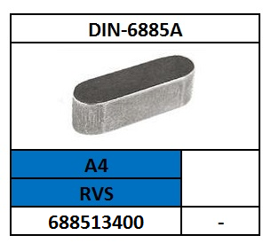 D6885A/INLEGSPIE-VLAK-ROND EIND/RVS-A4/2X2X6