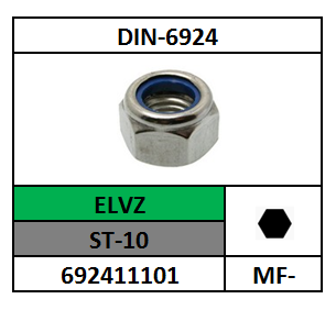 ISO7040~D6924/ZESKANTBORGMOER+KS RING/ST-10-ELVZ/MF-10X1