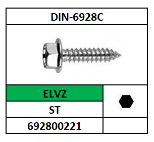 D6928C/PLAATSCHROEF P#C-6KFL/ST-450HV-ELVZ/3,5X9,5
