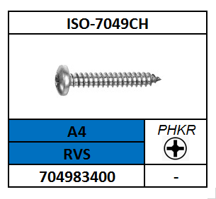 ISO7049CH~D7981CH/PLAATSCHROEF P#C-PHKR-PANCK/RVS-A4/H-2,2X4,5
