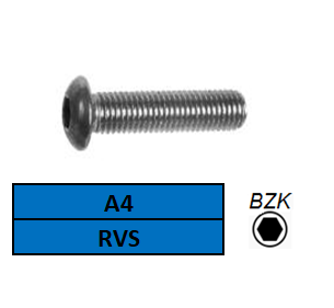 ISO7380_1/LAGE BOLKOPSCHROEF-BZK-LBK/RVS-A4/M-1,4X3