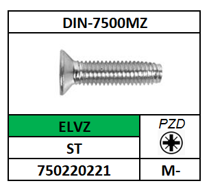 D7500MZ~D965Z/DRAADVORMENDE SCHROEF TT-PZD-PLVK/ST-ELVZ/M-2X5
