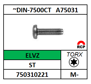 D7500C~D7985T/DRAADVORMENDE SCHROEF TT-TORX-PANCK/ST-ELVZ/T8-M-2,5X5