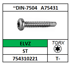 ~ISO15481~D7504NT/BOORSCHROEF-TORX-PANCK/ST-ELVZ/T