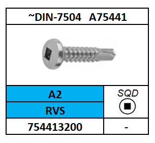 A75441~D7504/BOORSCHROEF-SQD-PANCK/RVS-A2/3,5X9,5