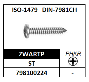 ~ISO7049CH-D7981CH/PLAATSCHROEF P#C-PHKR-PANCK/ST-450HV-ZWART/H-2,9X6,5