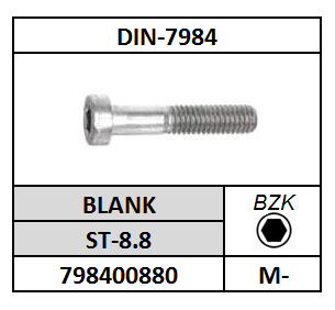 D7984/CILINDERKOPSCHROEF LAAG-BZK-CKL/ST-8.8-BLANK/M-3X5