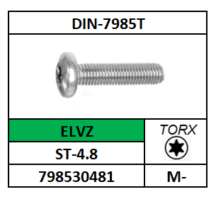 ~ISO14583-D7985T/METAALSCHROEF-TORX-PANCK/ST-4.8-ELVZ/T6-M-2X4