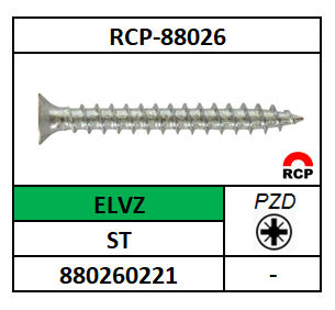 A88026/SPAANPLAATSCHROEF SCHARNIER-PZD-PLVKK/ST-ELVZ/Z1-3X15