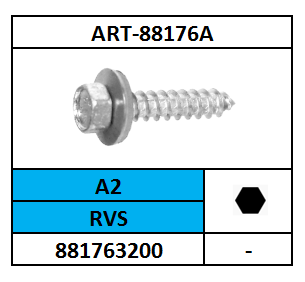 A82168/GEVELSCHROEF P#A-6K+RING/RVS-A2/R16-6,5X16