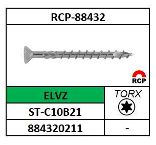 A88432/CONSTRUCTSCHROEF P#17+FREES-TORX-PLVK/ST-C10B21-ELVZ DISP/T30-6X280