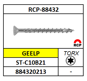 A88432/CONSTRUCTSCHROEF P#17+FREES-TORX-PLVK/ST-C10B21-GEELP/T15-3X16
