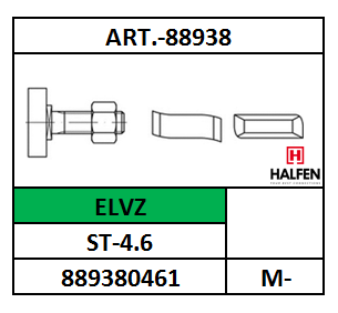 A88938/HAMERKOPBOUT-HALFEN/ST-4.6-ELVZ/M-10X20