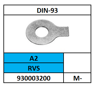 D93/LIPBORGPLAAT-ENKEL/RVS-A2/M-3