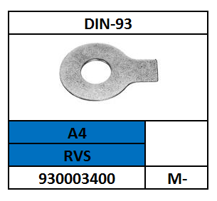 D93/LIPBORGPLAAT-ENKEL/RVS-A4/M-3