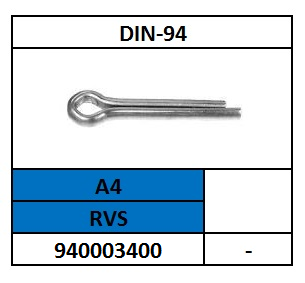 ISO1234-D94/SPLITPEN/RVS-A4/1X16