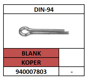 ISO1234-D94/SPLITPEN/KOPER-BLANK/2X16