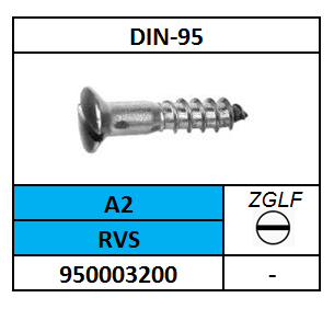 D95/HOUTSCHROEF-ZGLF-BVK/RVS-A2/2,5X8